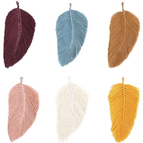 Elegant Hand-woven Tassels Leaves Bedroom Wall Hanging Pendant Art Wall Accents Decor Long Tassel Crafts Chic Boho Dorm