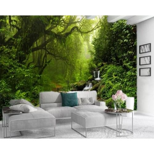 Custom Any Size 3d Wallpapers Landscape of Dreamy Green Forest Landscape Indoor TV Background Wall Decoration Mural Wallpaper