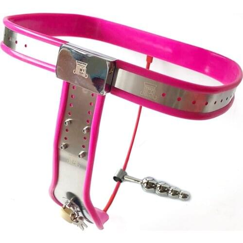Stainless Steel Chastitty Belt Female Starpon Pants With Anal Plug Metal Restraint Device BDSM Bondage Sex Toys For Women Slave