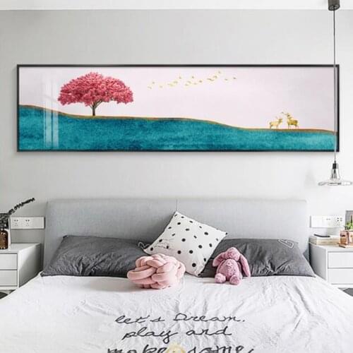 Simple Abstract Tree Deer Paintings Landscape Posters Nordic Style Canvas Prints Wall Art Pictures For Living Room Home Decor