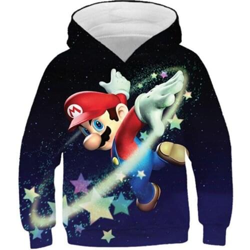 Mario Pullover Boys and Girls Personalized 2020 Autumn Sweatshirt Printing 3D Super Fashion Cartoon Childrens Sportswear