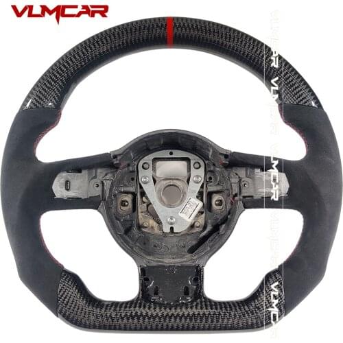 Custom Carbon Fiber Steering Wheel With Alcanta For Audi TT TTS R8 GT RS6 RS3