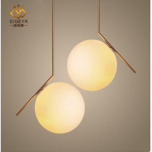 Nordic post-modern dining room chandelier simple living room bedroom clothing store milk white glass ball decorative chandelier