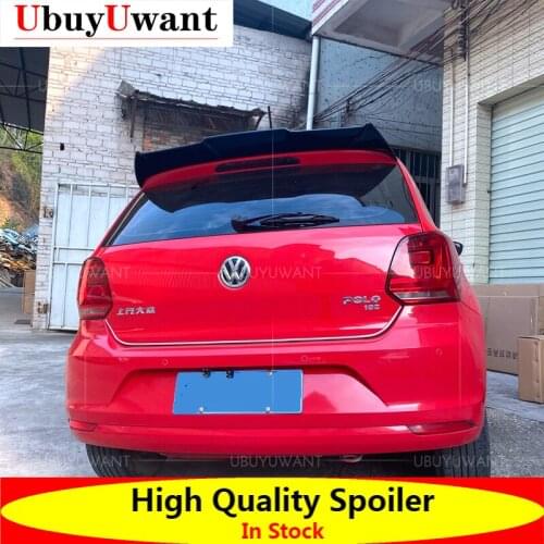 UbuyUwantFor Volkswagen Polo 2012-2018 Year ABS Plastic Unpainted / Glossy Black Exterior Car Rear Tail Wing Trunk Lip Spoiler
