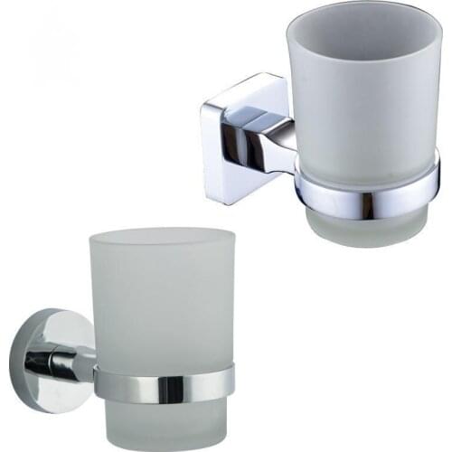 Bathroom Hardware Pendant Glass Wash Cup Holder Stainless Steel Single Cup Wall-mounted Toothbrush Holder Cup Holder Ussr