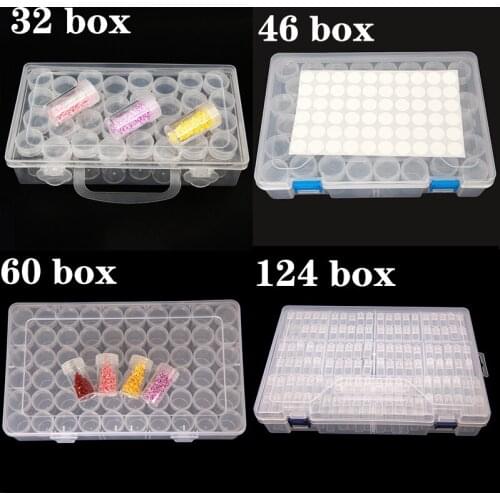 New product storage box 32/46/60/124 Diamond painting storage box Diamond painting accessories Bead container Mosaic storage box
