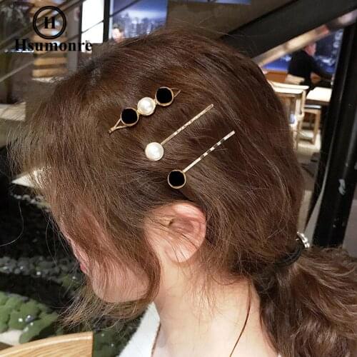 Fashion Metal Bead Hair Clip Hairpin Delicate Imitation Pearl Hair Claws Women Girl Hair Decoration Jewelry Accessory 3PC/SET