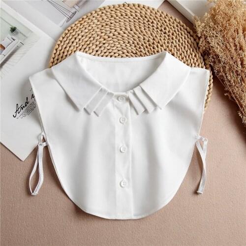 2020 Women Detachable Lapel Fake Collar Ruffles Lace Shirt False Collar Blouse Removable False Half Shirt Blouse Decoration