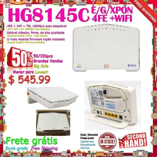 50/100pcs Lot Sale Used HG8145C 8245C EPON GPON XPON House Model ONU 4FE+WIFI Terminal Modem replace HG8346M FTTH ONT Free ship