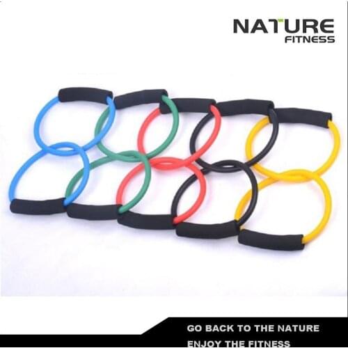 8 Word Resistance Bands Tube Exercise for Yoga Sports Fitness Equipment Free Shipping