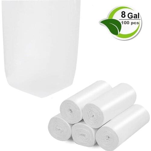 8 gallon compostable garbage bags, can be put into tall kitchen garbage bags, trash can liner white(100 pcs 20-30 L)