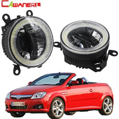 Cawanerl 2 X Car 3000LM LED Fog Light Daytime Running Lamp Angel Eye DRL 12V For Opel Tigra TwinTop Convertible 2004 2005 2006
