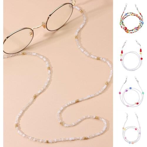 Fashion Beads Glasses Chain For Women Eyewear Accessories Girls Fine Rice Mask Chain Eyeglasses Rope Lanyard Glasses Chain Hot