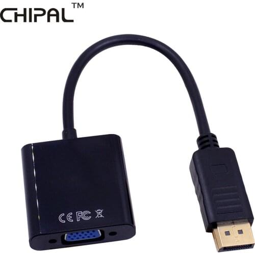 CHIPAL 10pcs Male DisplayPort Display Port DP to VGA Female Adapter Cable Converter for MacBook PC to HDTV Monitor Projector