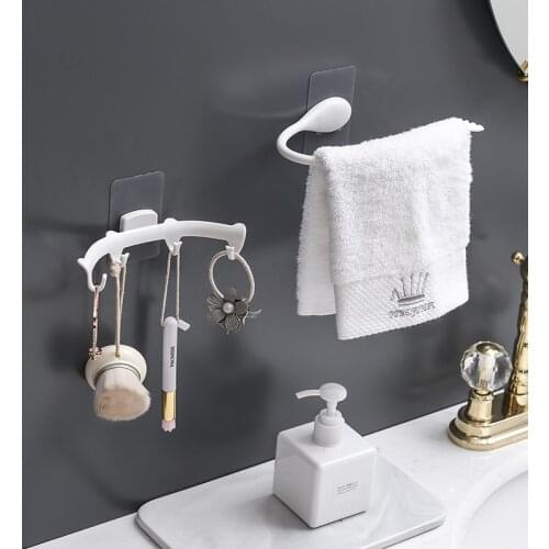 Kitchen Tissue Holder Hanging Toilet Roll Paper Holder Towel Rack Fishbone Kitchen Bathroom Cabinet Door Hook Holder Organizer