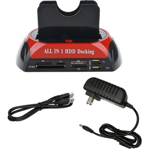 HDD Docking Station USB 2.0 Hard Drive Card Reader Hub 2.5 3.5 SATA IDE Dock Adapter