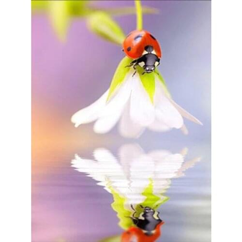 Kexinzu Diamond Painting Flower Cross Stitch Picture Of Rhinestones Diamond Embroidery Ladybug Home Decoration