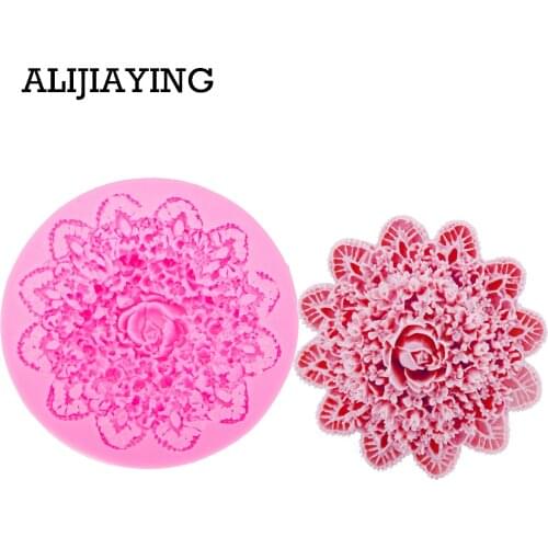 M0008 Flowers silikon form Soap mould Candle mold Cake Decorating Supplies Clay Resin sugar Candy