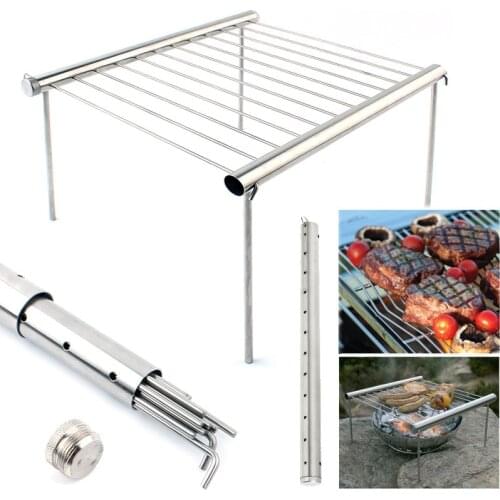 Camping BBQ Grill Multi Tool Stainless Steel Camping Picnic Folding BBQ Grill Multifunction Home Grill Outdoor Camping Equipment