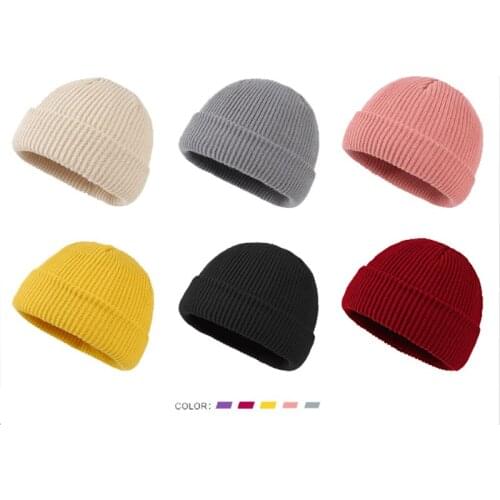 2020 new fashion winter plus velvet thick warm knitted hat high quality ladies mens solid color casual beanie soft hat cotton 2