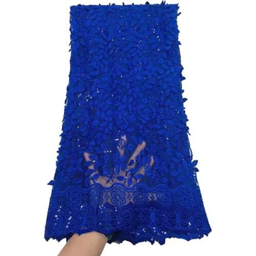Latest 2021 High Quality African Lace Fabric Embroidery Swiss French Tulle Cotton 5Yards Wedding Party Dress Guipure Sequins