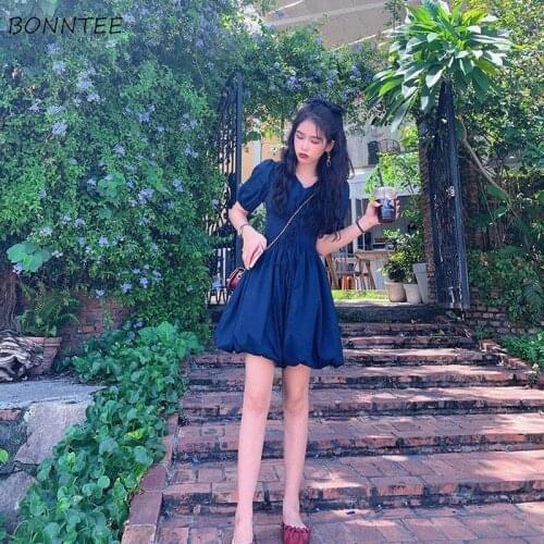 Dress Women Fashion Elegant Female Mini A-line Slim Cross Bandage Waist Summer Party Festival Cute Sexy French Romantic V-neck