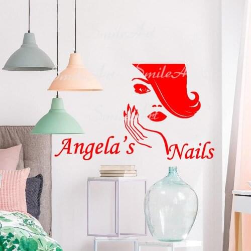 Drop Shipping Custom Name Beauty Salon Wall Decal Art Vinyl Stickers For Kids Room Living Room Home Decor Art Decor Wallpaper