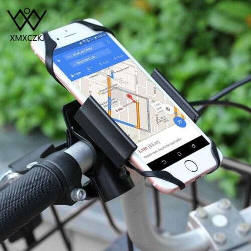 Adjustable Width Universal Bicycle Bike Mobile Phone Mount/Holder with 360 Degree Rotation and Rubber Strap