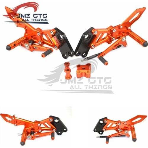 MOTO-TRON Motorcycle CNC Adjustable Rear Set Rearsets Footrest Foot Rest For KTM RC125 RC200 RC390 2014-2020