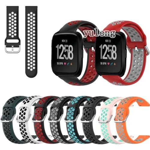 20mm 22mm Sport Silicone Breathable Strap For Fitbit Versa Lite 2 Smart Watch Wristband
