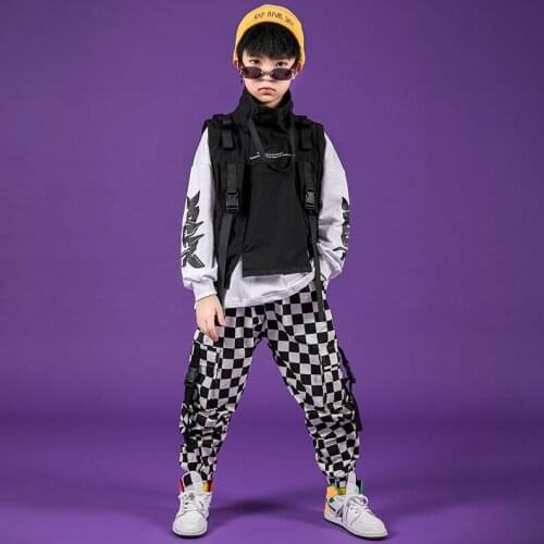 Rave Jazz Dance Costume For Boys Stage Clothes Fall Hip Hop Dance Wear Kpop Dancer Outfits Fashion Wears Kids Joggers DL6807