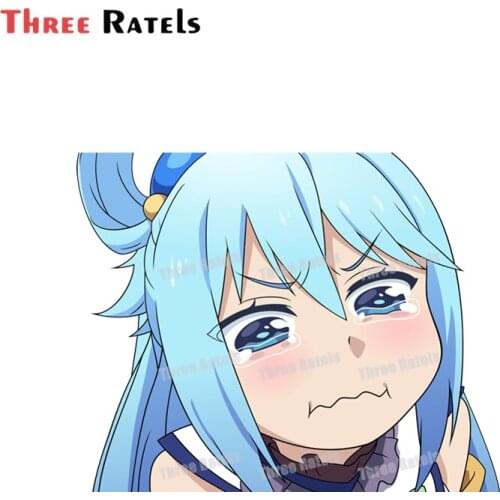 Three Ratels A190 Aqua Konosuba Blue Maiden Motorcycle Car Sticker Vinyl Car Wrap Cartoon Decal for Air conditioner