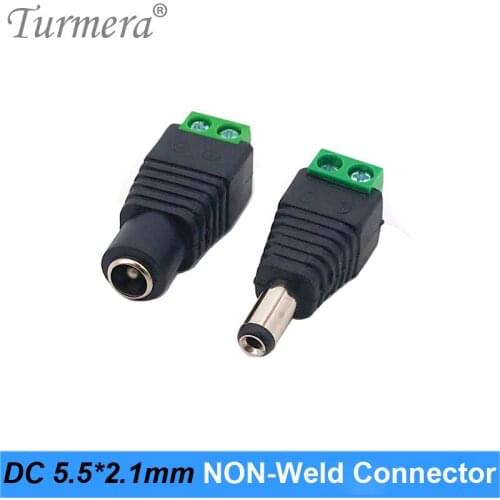 Turmera 5.5*2.1mm DC Connector Power Jack Adapter Plug Cable Connector for Screwdiver Battery and 3528/5050/5730 Led Strip Light