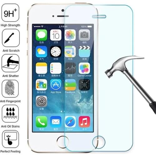 100D Transparent Tempered Glass For iPhone 7 8 6 6S Plus Glass Screen Protector On iPhone 5 5C 5S SE 2020 Glass Protective Film