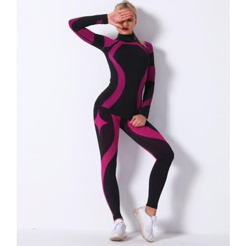 Womens Seamless Yoga Set Knit Striped Sports Yoga Long Sleeve Slim Sweat Absorbing Outdoor Running Sports Gym Workout Clothing