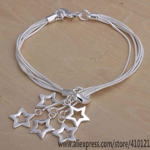 H153 Hot Sale 925 Sterling Silver Bracelet for Women,Wholesale Christmas Gift Charm Fashion Bracelet