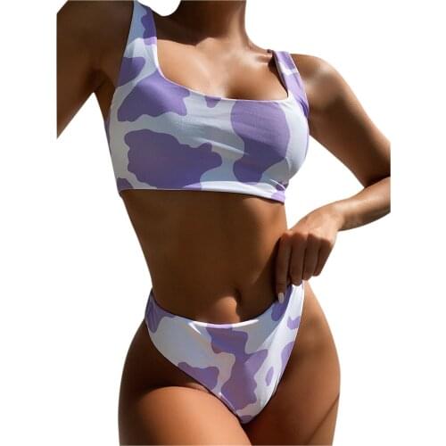Women Cow Print Bikini Set Push-up Brazilian Swimwear Beachwear Swimsuit Female Beachweart Women Bathing Suit Dropshipping L3