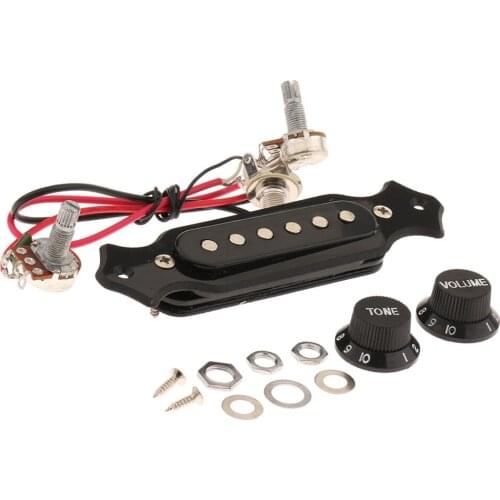 1 Set 6 String Electric Guitar Soundhole Pickup Harness with Volume&Tone Knobs Pots