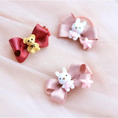 1PC Cute Stereoscopic Rabbit Princess Headwear Kids Elastic Hair Bands Children Hair Ties Ropes Girls Accessories Baby Headdress