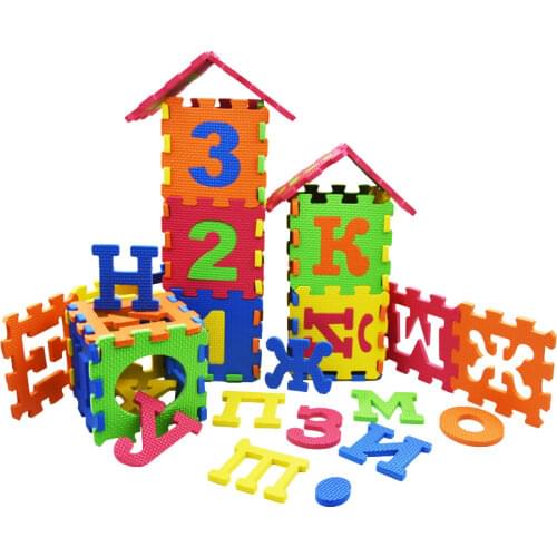 36pcs /S et Multi-functional EVA Puzzle Mat Educational Russian Letters and Digital Numbers puzzles Learning Toy Kids Play Mats