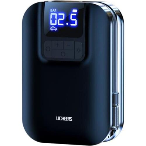 Licheers Wireless Car Air Pump with LED Lamp Tire Inflator Air Pump Digital Pressure Auto Portable for Car Bicycle Ball Mattress