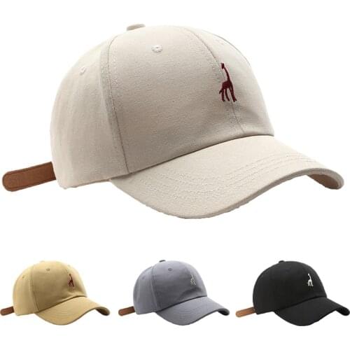 Men Giraffe Embroidery Baseball Cap Women Snapback Adjust Hip-Hop Hat Trucker Unisex Seasons Outdoor Sport Cotton Casual SunHat