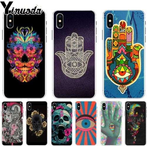 Yinuoda Eyes Skeleton Fatima Hand lovely Phone Accessories Case for iPhone 8 7 6 6S Plus X XS max 10 5 5S SE XR Coque Shell
