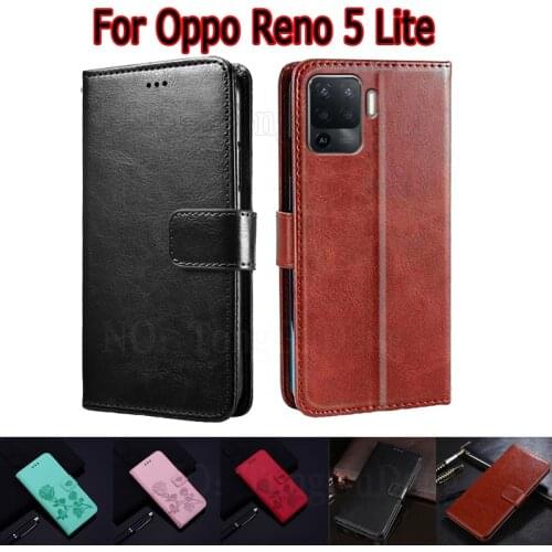 Case For Oppo Reno 5 Lite Cover CPH2205 Flip Wallet Leather Book Funda For Oppo Reno5 Lite Case Phone Protective Shell Etui Bag