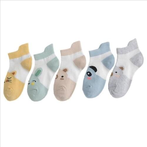 Children Socks For boys Spring Summer Cotton Casual Kid Socks Children Solid Soft Kinder Sokken Toddler Girl Socks 5Pairs/set
