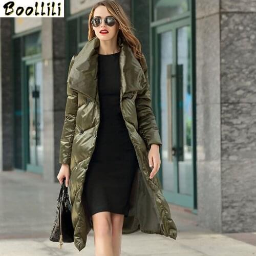 Boollili Long Winter Duck Down Jacket Women Fashion Down Coat Puffer Jacket Women Korean Clothes Womens Down Jackets