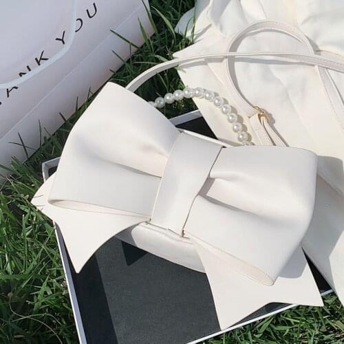 PU Leather Elegant Bow Women Bag Soft Leather Shoulder Bag Totes Bags Crossbody Luxury Party Dress Bags