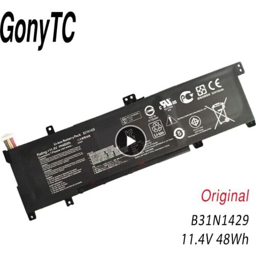 GONYTC Original B31N1429 Laptop battery For ASUS A501L A501LX A501LB5200 K501U K501UX K501UB K501LB K501LX 11.4V 48WH 4240MAH