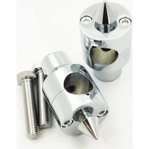 Chrome Round Motor 1" Handlebar Riser For Harley Honda Kawasaki Suzuki Big Dog