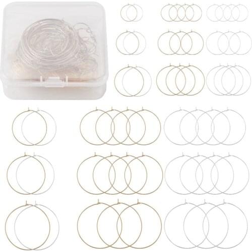 120pcs/box 304 Stainless Steel Circle Wire Hoops Loop Earring Wine Glass Charms Rings for DIY Dangle Earring Jewelry Making